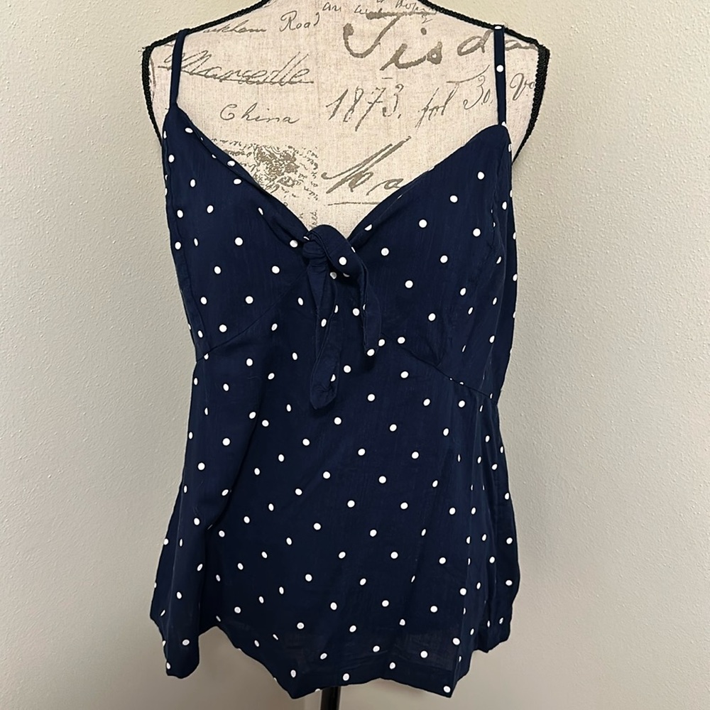 Old Navy Blue Polka Dot Tank Large